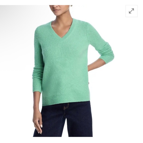 C By Bloomingdales Cashmere Sweater Size XL Green V Neck Long Sleeve‎ Womens - Picture 12 of 12